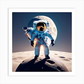 Astronaut On The Moon, visual art Art Print