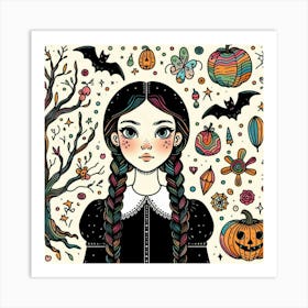 Adams Family wedenesday Art Print