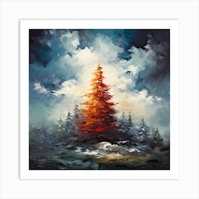 Vintage Yuletide Strokes Art Print