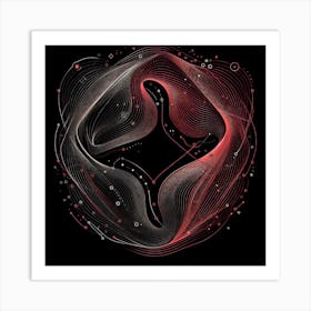 amoled line , Black and Red , black background 1 Art Print