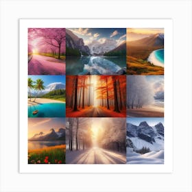 nature in different seasons 2 Art Print