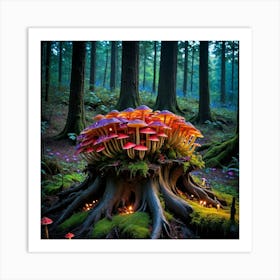 Aurora of Mushrooms Mushrooms In The Forest Art Print