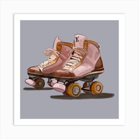 LV pink skates Art Print