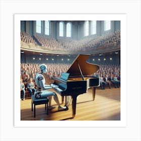 Robot Playing Piano 1 Art Print