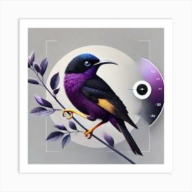 Purple Bird Art Print