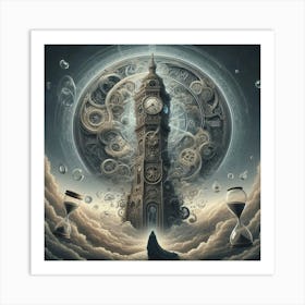 Clock Tower paintings art print 1 Art Print