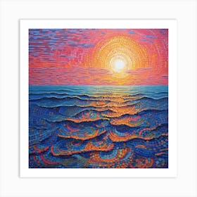 Sunset Over The Ocean By Daniel Art Print