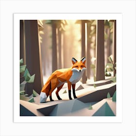 Fox In The Woods 25 Art Print