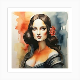 Default Watercolor Sassy Mona Lisa Paintings 1 Art Print