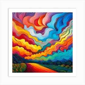 Abstract Wavy Painting Art Print