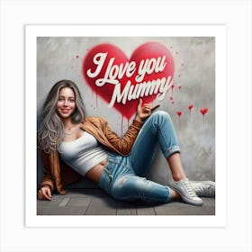 I Love You Mummy 2 Art Print