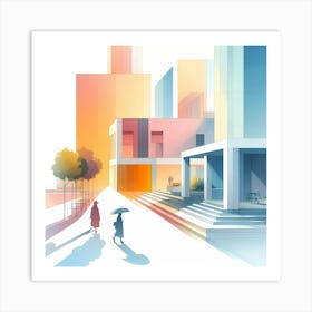 Cityscape Illustration 1 Art Print