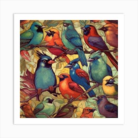 Colorful Birds 3 Art Print