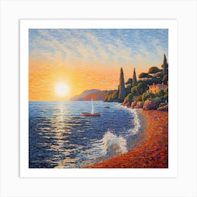 Sunset On The Beach Art Print