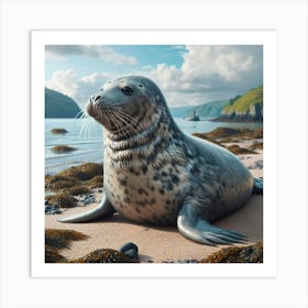 Grey Seal Art Print