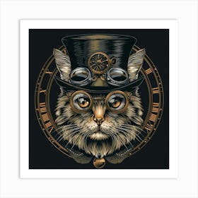 Steampunk Cat 32 Art Print