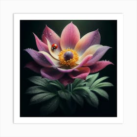 Macro shot Lotus Flower Art Print