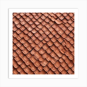 Realistic Roof Tile Flat Surface Pattern For Background Use Miki Asai Macro Photography Close Up (5) Art Print