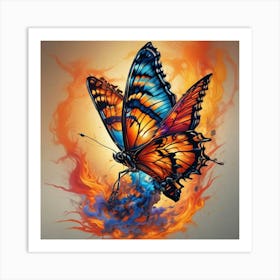 Butterfly On Fire 1 Art Print