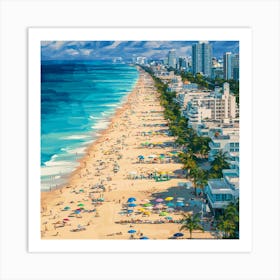 Summer Vibes Aerial Miami Beach (1) Art Print