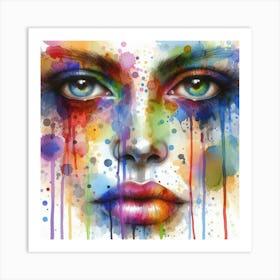 Colorful Face Of A Woman Art Print