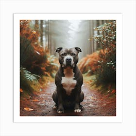 Pit Bull in the Park 3 Print Art Print