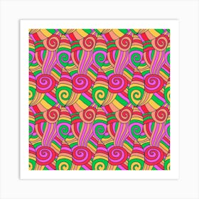 Abstract Hippy Flowers 11 Art Print