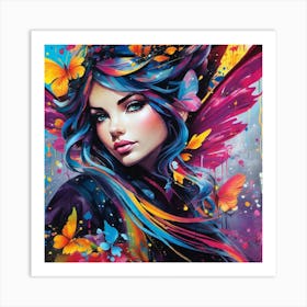 Butterfly Girl 8 Art Print