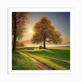 Sunset In A Field 5 Art Print