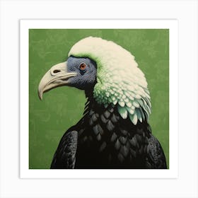 Ohara Koson Inspired Bird Painting California Condor 3 Square Art Print