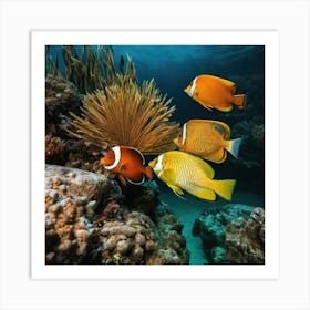 Clownfish And Anemones Art Print