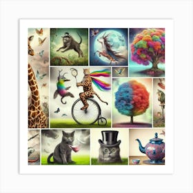 Collage Of Animals Art Print