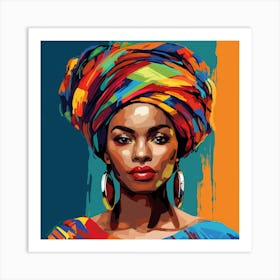 African Woman With Turban 6 Art Print