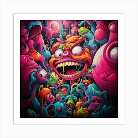 Monsters Graffiti Art for wall decor Art Print