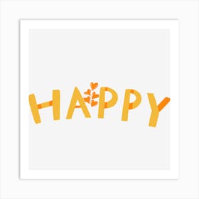 happy in orange Art Print