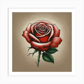 Red Rose Art Print