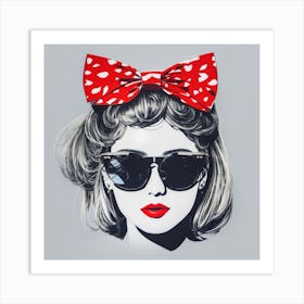 Polka Dot Bow Art Print