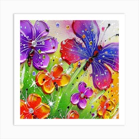 Colorful Butterflies 1 Art Print