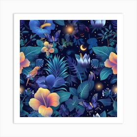 Seamless Tropical Pattern 2 Art Print