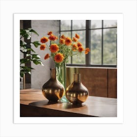 Two Vases On A Table Art Print