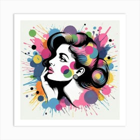 Girl With Paint Splatters Art Print