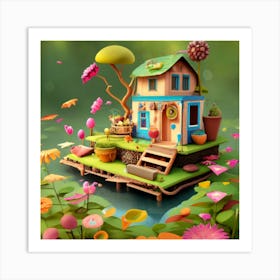 House On A Pond Art Print