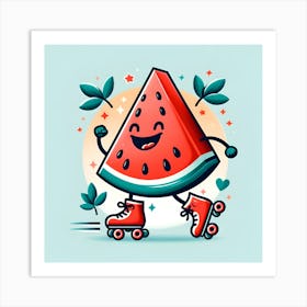 Watermelon Skateboard Art Print