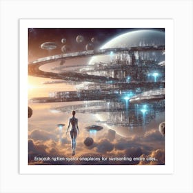 Spaceship In Space Art Print