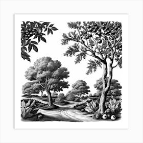 Landscape Trees Art Print