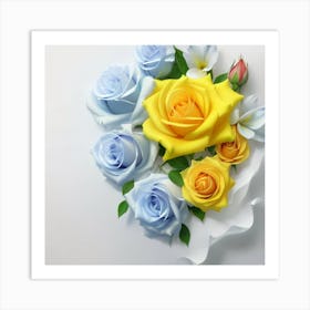 Spring flowers on a bright white wall, 17 Art Print