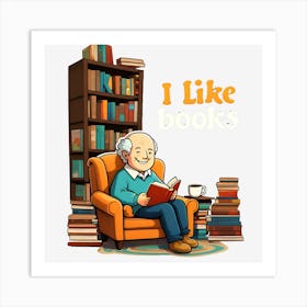 I Like Books 3 Art Print