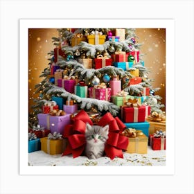 Leonardo Phoenix 09 A Majestic Snowflocked Christmas Tree Over 3 Art Print