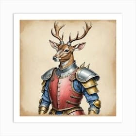 Deer In Armor 7 Art Print