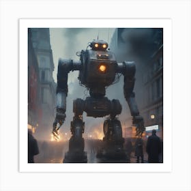 Giant Robot In A City 5 Art Print